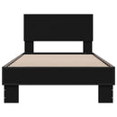 vidaXL fekete szerelt fa és fém ágykeret 75 x 190 cm