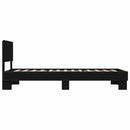 vidaXL fekete szerelt fa és fém ágykeret 75 x 190 cm