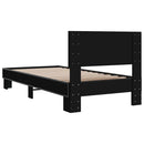 vidaXL fekete szerelt fa és fém ágykeret 75 x 190 cm