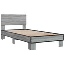 vidaXL sonoma tölgyszínű szerelt fa és fém ágykeret 75 x 190 cm