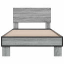 vidaXL sonoma tölgyszínű szerelt fa és fém ágykeret 75 x 190 cm