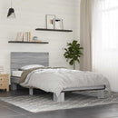 vidaXL sonoma tölgyszínű szerelt fa és fém ágykeret 75 x 190 cm