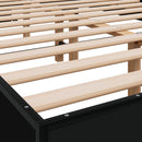 vidaXL fekete szerelt fa és fém ágykeret 120 x 200 cm