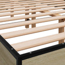 vidaXL sonoma tölgyszínű szerelt fa és fém ágykeret 120 x 200 cm