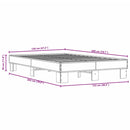 vidaXL sonoma tölgyszínű szerelt fa és fém ágykeret 120 x 200 cm