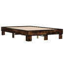 vidaXL füstös tölgyszínű szerelt fa és fém ágykeret 120 x 200 cm