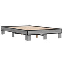 vidaXL szürke sonoma szerelt fa és fém ágykeret 120 x 200 cm