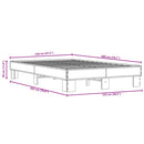 vidaXL szürke sonoma szerelt fa és fém ágykeret 120 x 200 cm