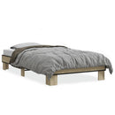 vidaXL sonoma tölgyszínű szerelt fa és fém ágykeret 75 x 190 cm