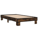 vidaXL füstös tölgyszínű szerelt fa és fém ágykeret 75 x 190 cm