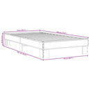 vidaXL füstös tölgyszínű szerelt fa és fém ágykeret 75 x 190 cm