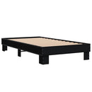 vidaXL fekete szerelt fa és fém ágykeret 90 x 190 cm