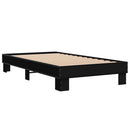 vidaXL fekete szerelt fa és fém ágykeret 90 x 190 cm