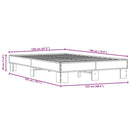 vidaXL sonoma tölgyszínű szerelt fa és fém ágykeret 120 x 190 cm