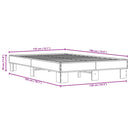 vidaXL barna tölgyszínű szerelt fa és fém ágykeret 135 x 190 cm