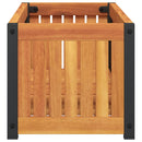 vidaXL tömör akácfa és acél kerti virágtartó 80 x 30 x 27,5 cm