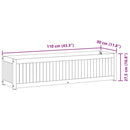 vidaXL tömör akácfa és acélkerti virágtartó 110 x 30 x 27,5 cm