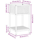 vidaXL tömör akácfa és acél kerti virágtartó polccal 45 x 45 x 80 cm