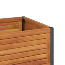vidaXL tömör akácfa és acél kerti virágtartó polccal 80 x 45 x 80 cm