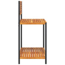 vidaXL tömör akácfa és acél kerti munkaasztal 90 x 50 x 110 cm