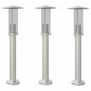 vidaXL 3 db ezüstszínű rozsdamentes acél kültéri állólámpa 60 cm