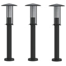 vidaXL 3 db fekete rozsdamentes acél kültéri állólámpa 60 cm