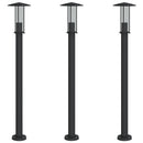 vidaXL 3 db fekete rozsdamentes acél kültéri állólámpa 100 cm