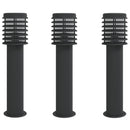 vidaXL 3 db fekete rozsdamentes acél kültéri állólámpa 60 cm