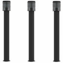 vidaXL 3 db fekete rozsdamentes acél kültéri állólámpa 110 cm