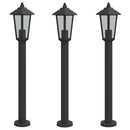 vidaXL 3 db fekete rozsdamentes acél kültéri állólámpa 80 cm