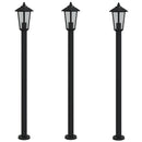 vidaXL 3 db fekete rozsdamentes acél kültéri állólámpa 120 cm