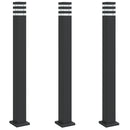 vidaXL 3 db fekete alumínium kültéri állólámpa 110 cm