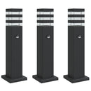 vidaXL 3 db fekete alumínium kültéri állólámpa érzékelővel 50 cm