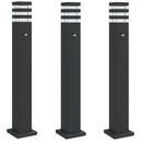vidaXL 3 db fekete alumínium kültéri állólámpa érzékelővel 80 cm