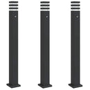 vidaXL 3 db fekete alumínium kültéri állólámpa érzékelővel 110 cm