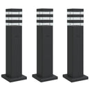 vidaXL 3 db fekete alumínium kültéri állólámpa aljzattal 50 cm
