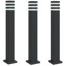 vidaXL 3 db fekete alumínium kültéri állólámpa aljzattal 80 cm