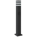 vidaXL 3 db fekete alumínium kültéri állólámpa aljzattal 80 cm