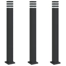 vidaXL 3 db fekete alumínium kültéri állólámpa aljzattal 110 cm