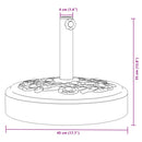 vidaXL kerek napernyőtalp rúdhoz Ø38 / 48 mm 25 kg