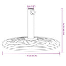vidaXL kerek napernyőtalp rúdhoz Ø38 / 48 mm 12 kg