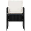 vidaXL 4 db fekete polyrattan kerti szék párnával