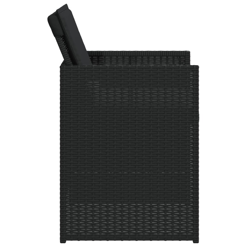 vidaXL 4 db fekete polyrattan kerti szék párnával