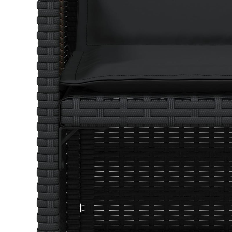 vidaXL 4 db fekete polyrattan kerti szék párnával