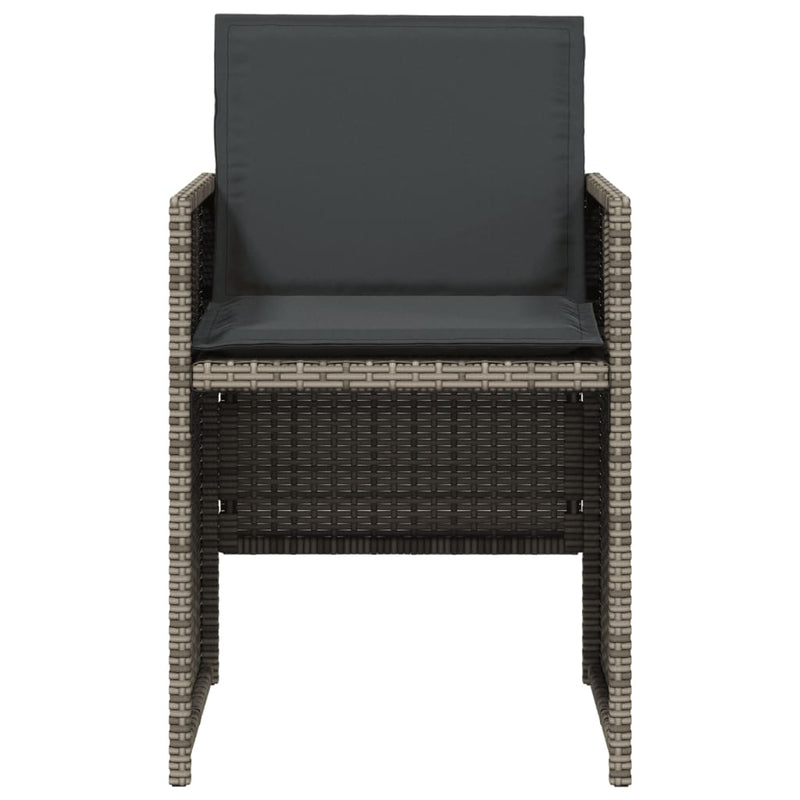 vidaXL 4 db szürke polyrattan kerti szék párnával