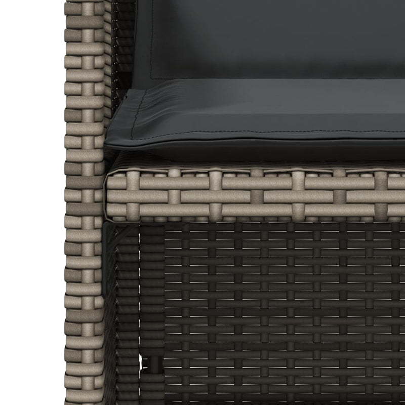 vidaXL 4 db szürke polyrattan kerti szék párnával