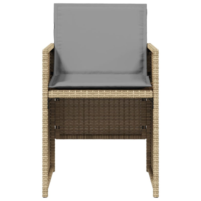 vidaXL 4 db vegyes bézs polyrattan kerti szék párnával