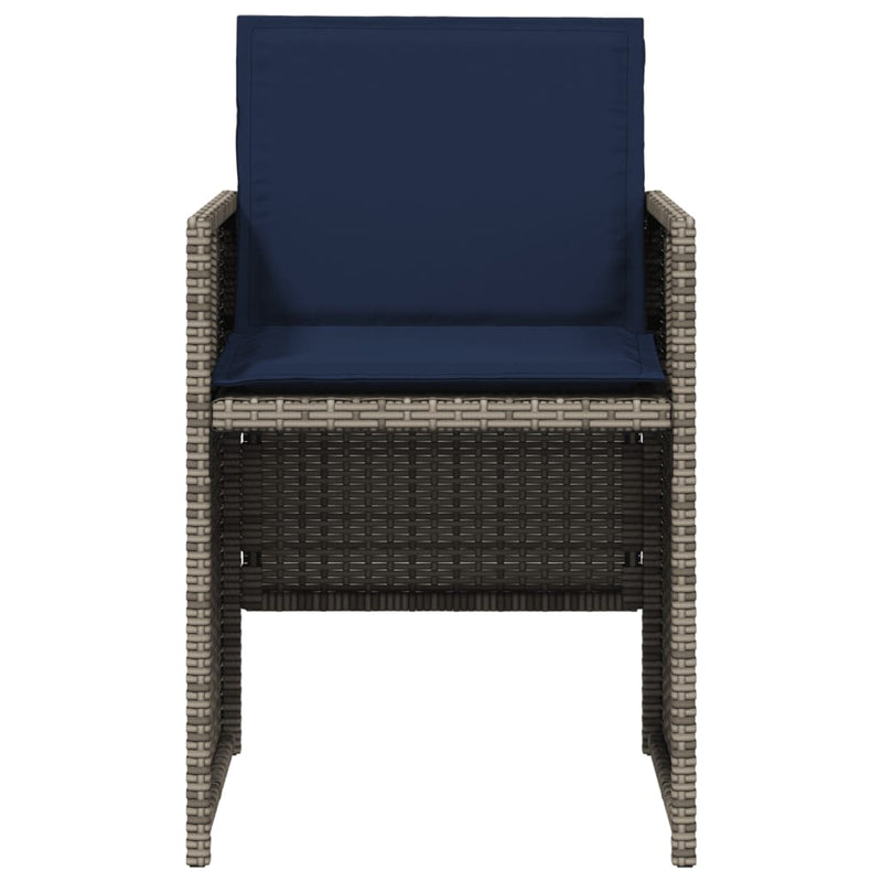 vidaXL 4 db szürke polyrattan kerti szék párnával