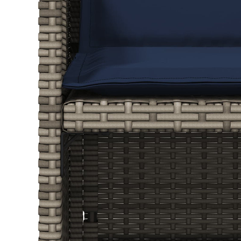 vidaXL 4 db szürke polyrattan kerti szék párnával