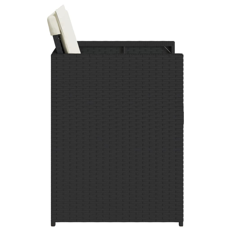 vidaXL 4 db fekete polyrattan kerti szék párnával